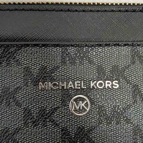 Michael Kors Jet Set Large East West Crossbody Black MK Signature . - Picture 5 of 15